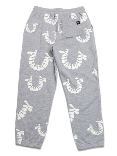 画像2: 【送料無料】TRUE RELIGION WARPED LOGO JOGGER HEATHER GREY/WHITE