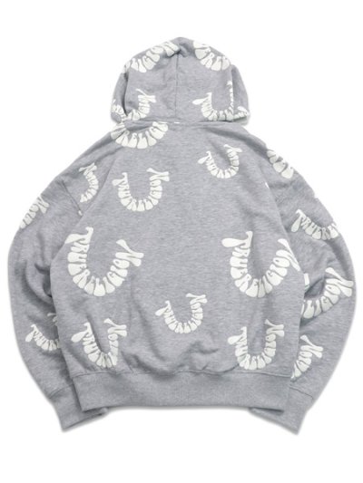 画像2: 【送料無料】TRUE RELIGION WARPED LOGO BOXY HOODIE HEATHER GREY/WHITE