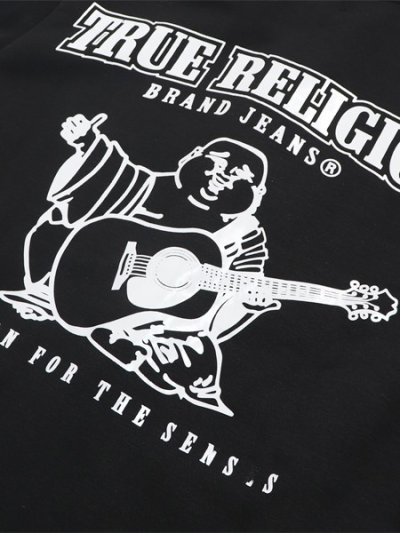 画像4: 【送料無料】TRUE RELIGION GLOSSY ARCHED LOGO ZIP HOODIE BLACK