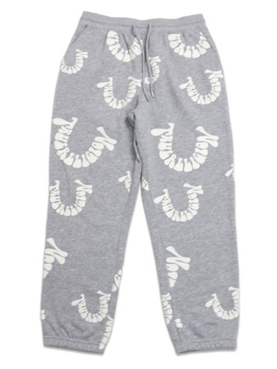画像1: 【送料無料】TRUE RELIGION WARPED LOGO JOGGER HEATHER GREY/WHITE