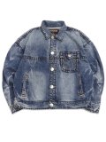 【送料無料】TRUE RELIGION BOXY SUPER T CROPPED DENIM JACKET ELECTRIC GROVE MW