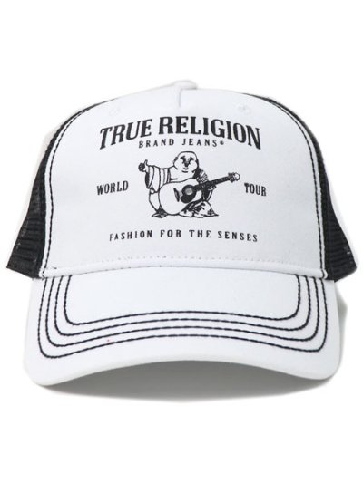 画像2: 【送料無料】TRUE RELIGION BUDDHA TRUCKER HAT WHITE/BLACK