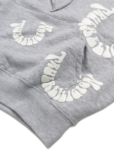 画像4: 【送料無料】TRUE RELIGION WARPED LOGO BOXY HOODIE HEATHER GREY/WHITE