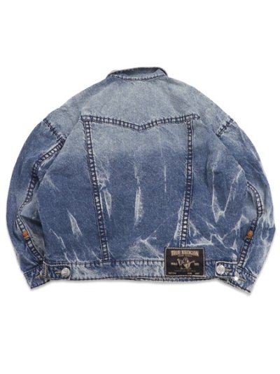画像2: 【送料無料】TRUE RELIGION BOXY SUPER T CROPPED DENIM JACKET ELECTRIC GROVE MW