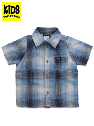 画像1: 【KIDS】CALTOP TODDLER FL PLAID S/S SHIRT SKY BLUE/GREY