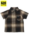 【KIDS】CALTOP TODDLER FL PLAID S/S SHIRT BROWN/KHAKI