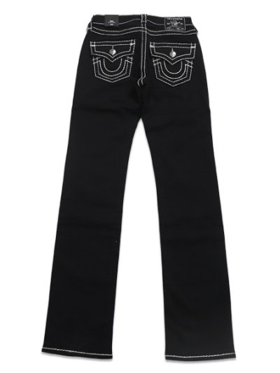 画像1: 【送料無料】TRUE RELIGION WMS BILLIE SUPER T MID RISE STRAIGHT BODY RINSE BLACK