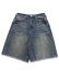 画像2: 【送料無料】TRUE RELIGION MIKEY FRAYED HEM FLAP BAGGY AF SHORT CHAINLINK DISTRESS DARK (2)