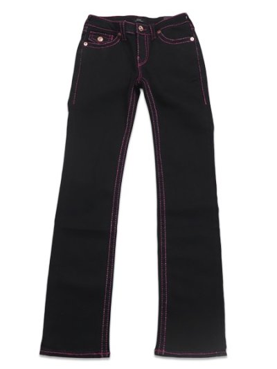 画像2: 【送料無料】TRUE RELIGION WMS BILLIE MID RISE LUREX BIG T STR BODY RINSE BK