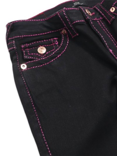 画像3: 【送料無料】TRUE RELIGION WMS BILLIE MID RISE LUREX BIG T STR BODY RINSE BK