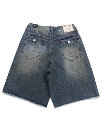画像1: 【送料無料】TRUE RELIGION MIKEY FRAYED HEM FLAP BAGGY AF SHORT CHAINLINK DISTRESS DARK