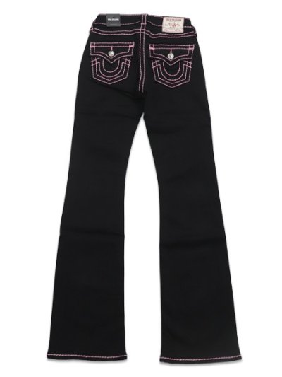 画像1: 【送料無料】TRUE RELIGION WMS BECCA MID RISE SUPER T BOOTCUT BODY RINSE BLACK