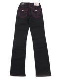 【送料無料】TRUE RELIGION WMS BILLIE MID RISE LUREX BIG T STR BODY RINSE BK
