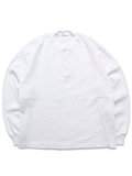 LOS ANGELES APPAREL L/S HEAVY THERMAL HERITAGE HENLEY OVERSIZED-WHITE