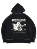 【送料無料】TRUE RELIGION SUPER T BOXY ZIP HOODIE BLACK
