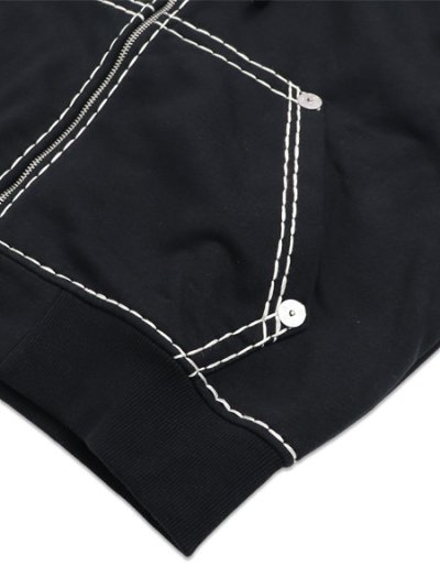 画像5: 【送料無料】TRUE RELIGION SUPER T BOXY ZIP HOODIE BLACK