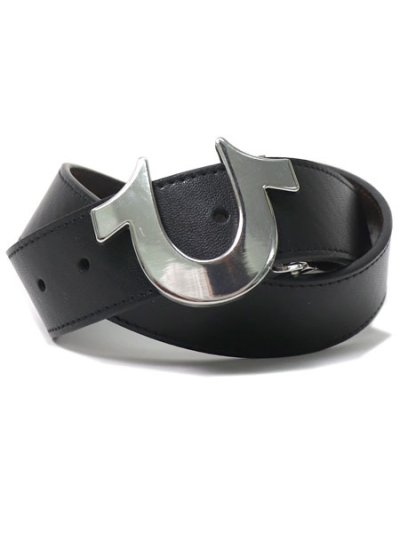 画像1: 【送料無料】TRUE RELIGION HORSESHOE NICKEL REVERSIBLE BELT BLACK/BROWN