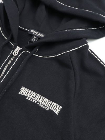 画像3: 【送料無料】TRUE RELIGION SUPER T BOXY ZIP HOODIE BLACK
