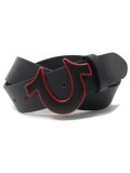 【送料無料】TRUE RELIGION INDO-SAGE ENAMEL HORSESHOE BELT BLACK