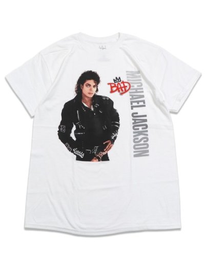 画像1: MERCH TRAFFIC MICHAEL JACKSON BAD SILVER LOGO TEE