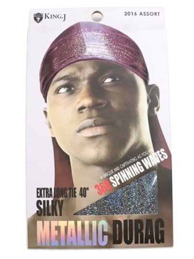 画像1: KING J EXTRA LONG TIE 40" SILKY METALLIC DURAG