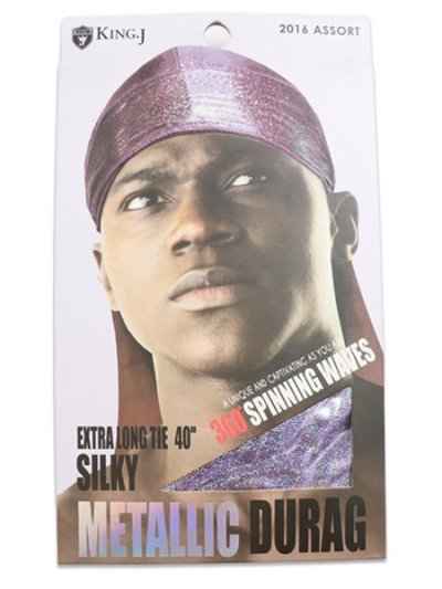 画像1: KING J EXTRA LONG TIE 40" SILKY METALLIC DURAG