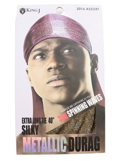 画像1: KING J EXTRA LONG TIE 40" SILKY METALLIC DURAG