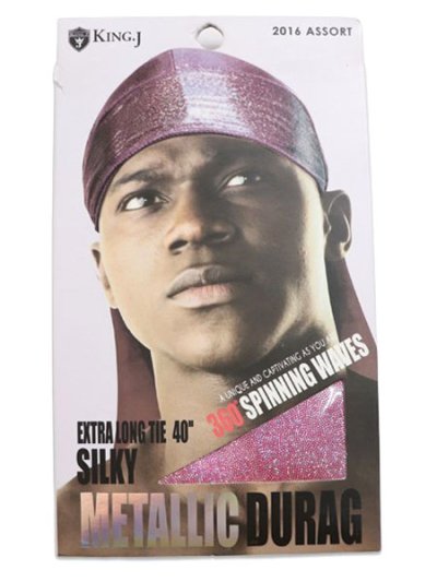画像1: KING J EXTRA LONG TIE 40" SILKY METALLIC DURAG