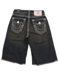 【送料無料】TRUE RELIGION VINNY SUPER T FRAYED HEM FLAP ULTRA BAGGY SHORT KYOTO DKW