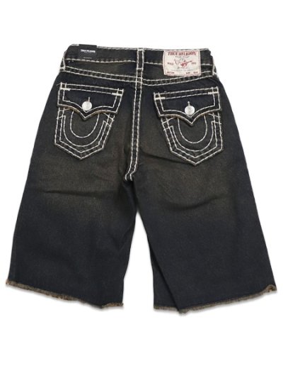 画像1: 【送料無料】TRUE RELIGION VINNY SUPER T FRAYED HEM FLAP ULTRA BAGGY SHORT KYOTO DKW