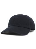 REIGNING CHAMP COTTON CHINO LOW PRO MONOGRAM STRAPBACK CAP WASHED BLACK