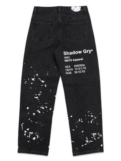 画像2: 【送料無料】WNTD APPAREL GHOST PAINT DENIM PANTS BLACK
