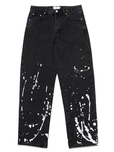 画像1: 【送料無料】WNTD APPAREL GHOST PAINT DENIM PANTS BLACK