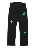 【送料無料】ADVANCE LEVIS 505 CROSS LEATHER BLACK/TIFFANY BLUE