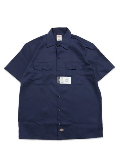 画像1: DICKIES S/S WORK SHIRT-NAVY
