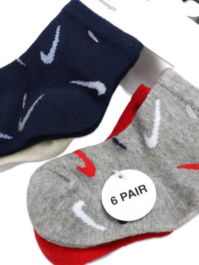 画像3: 【KIDS】NIKE BABY NHN SWOOSHFETTI 6PK ANKLE SOCK-DK GREY HEATHER