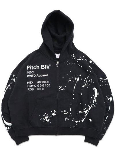 画像1: 【送料無料】WNTD APPAREL GHOST PAINT PANTONE HOODIE PITCH BLK