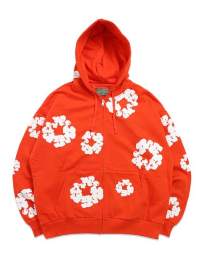 画像1: 【送料無料】DENIM TEARS COTTON WREATH ZIP HOODIE DARK ORANGE