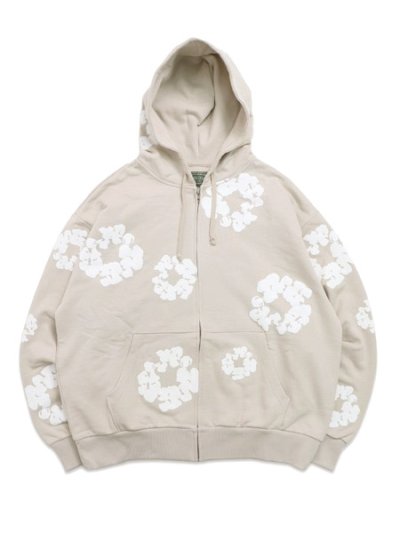画像1: 【送料無料】DENIM TEARS COTTON WREATH ZIP HOODIE CREAM