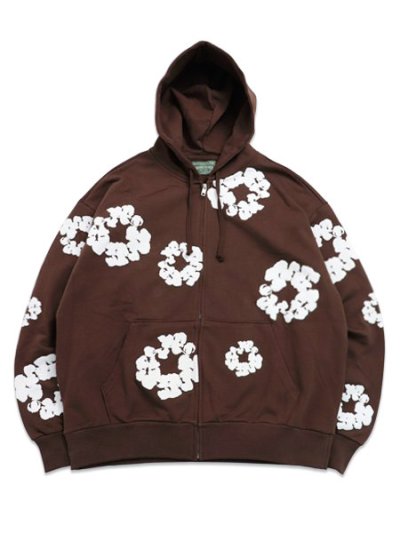 画像1: 【送料無料】DENIM TEARS COTTON WREATH ZIP HOODIE DARK BROWN