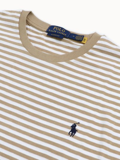 画像3: 【送料無料】POLO RALPH LAUREN CLASSIC FIT STRIPED TEE VINTAGE KHAKI/WHITE