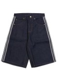 【送料無料】ADIDAS FIREBIRD ADICOLOR JORTS MID-RISE STRAIGHT-INDIGO DENIM
