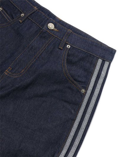 画像4: 【送料無料】ADIDAS FIREBIRD ADICOLOR DENIM MID-RISE STRAIGHT-INDIGO DENIM