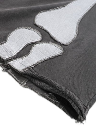 画像9: 【送料無料】VANSON 8/10 LENGTH FLEECE SHORT WHITE BONE DENIM PATCH