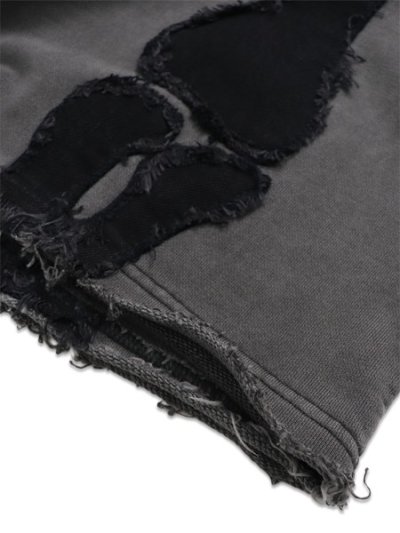 画像9: 【送料無料】VANSON 8/10 LENGTH FLEECE SHORT BLACK BONE DENIM PATCH