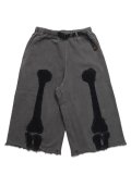 【送料無料】VANSON 8/10 LENGTH FLEECE SHORT BLACK BONE DENIM PATCH