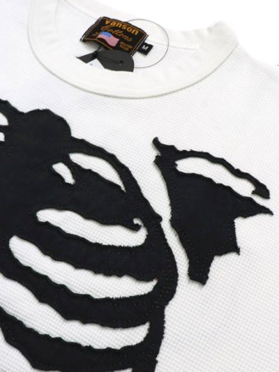 画像3: 【送料無料】VANSON THERMAL S/S TEE BLACK BONE PATCH