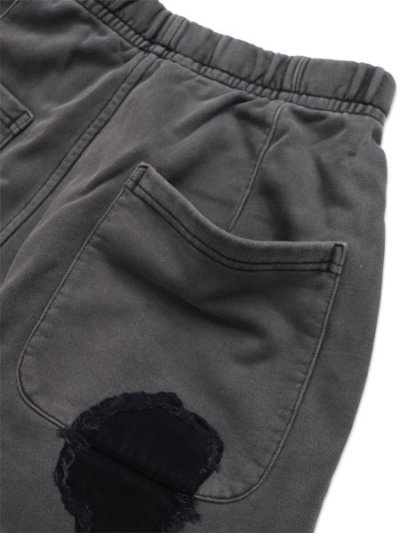 画像4: 【送料無料】VANSON 8/10 LENGTH FLEECE SHORT BLACK BONE DENIM PATCH