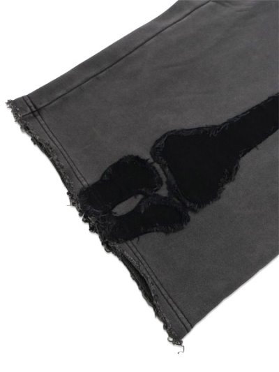 画像8: 【送料無料】VANSON 8/10 LENGTH FLEECE SHORT BLACK BONE DENIM PATCH