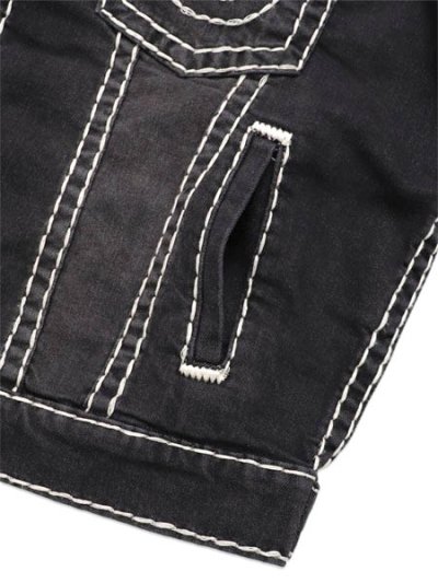 画像5: 【送料無料】TRUE RELIGION SUPER T HOODED DENIM JACKET SMOG OVERDYE BLACK WASH